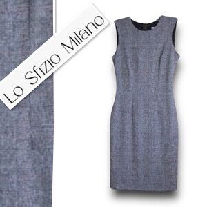 lo sfizio Milano Made in Italy Houndstooth Wool Bland Sheath Dress Size 38